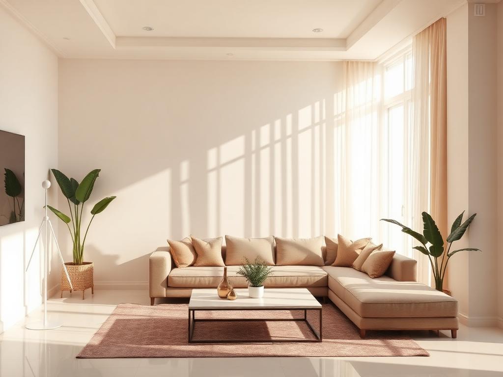 Clean and bright living room in a Riyadh home after cleaning